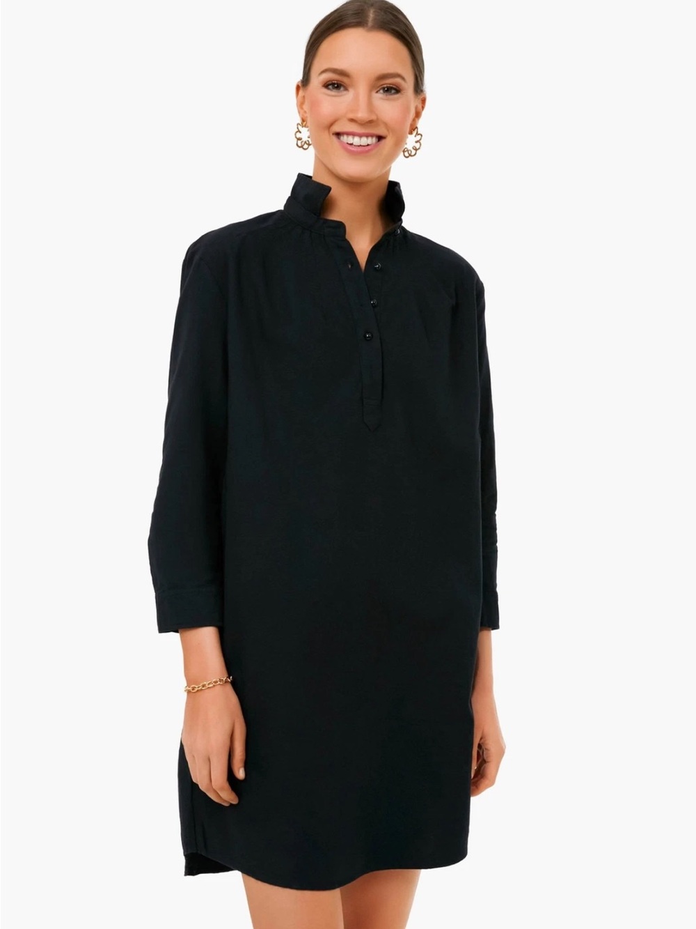 Tuckernuck Pomander Place Polly Popover Dress XL Black 100% Cotton - Picture 1 of 8